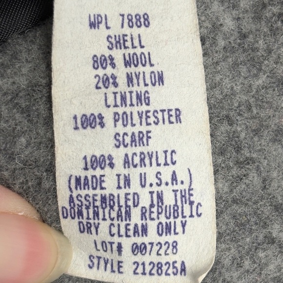 London Fog Gray Wool Blend Coat 16 Button Collared - Picture 4 of 6